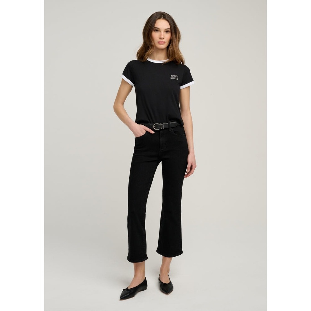 Favorite Daughter The Erin Crop Boot Jeans Kyoto Black Rinse Size 26